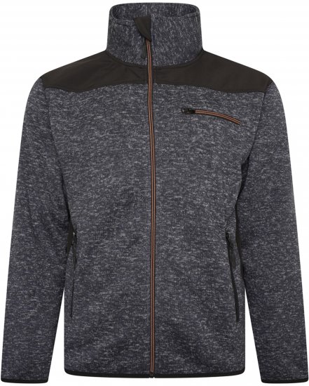 Kam jeans KV133 Twisted Marl Fleece Jacket Black - Bundy - Bundy Nadmerné Veľkosti 2XL-8XL