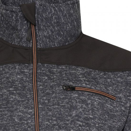 Kam jeans KV133 Twisted Marl Fleece Jacket Black - Bundy - Bundy Nadmerné Veľkosti 2XL-8XL