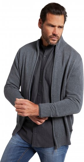 JP1880 Cardigan Knitted with Zipper Grey - Mikiny & mikiny bez kapucne - Mikiny & Mikiny s Kapucňou 2XL-12XL