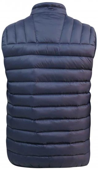 D555 WICKHAM 1 Puffer Gilet with Burgundy Lining Navy - Vesty - Vesty vo veľkých veľkostiach