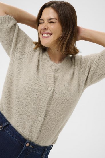 Kaffe Curve Emilia Cardigan Feather Grey Melange - Kardigany - 