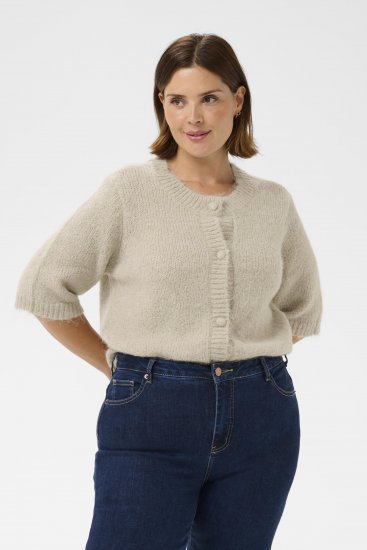 Kaffe Curve Emilia Cardigan Feather Grey Melange - Kardigany - 