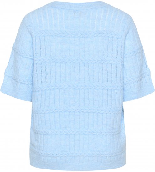 Kaffe Curve Minia Pullover Powder Blue Melange - Pletené svetre - 