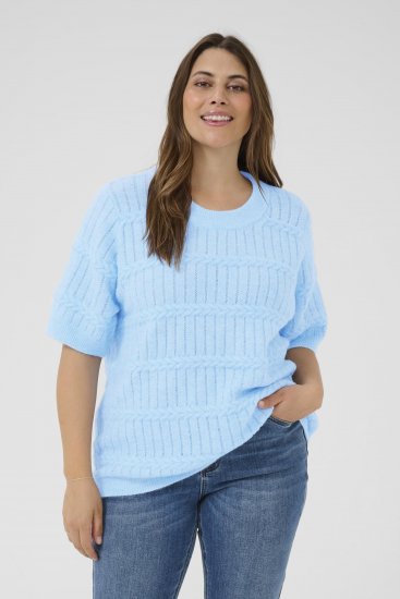 Kaffe Curve Minia Pullover Powder Blue Melange - Pletené svetre - 