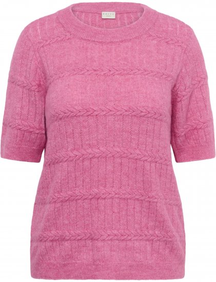 Kaffe Curve Minia Pullover Pink Power Melange - Pletené svetre - 