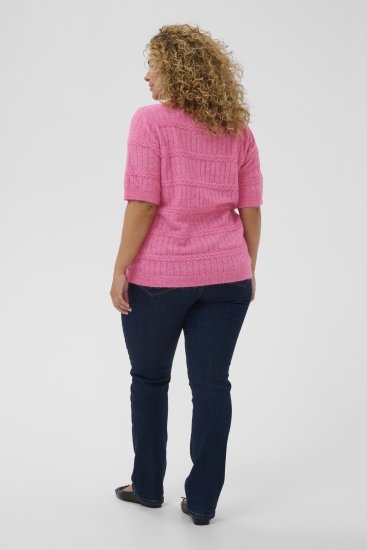 Kaffe Curve Minia Pullover Pink Power Melange - Pletené svetre - 