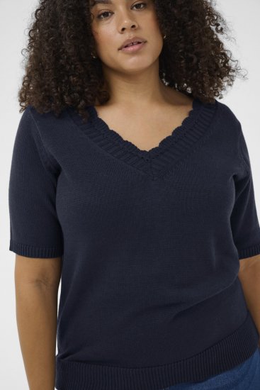 Kaffe Curve Leani Knitted Pullover Midnight Marine - Pletené svetre - 