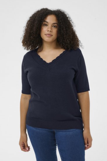 Kaffe Curve Leani Knitted Pullover Midnight Marine - Pletené svetre - 