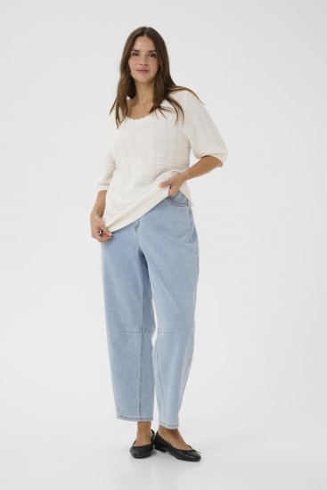Kaffe Curve Lotia Pullover Chalk - Pletené svetre - 