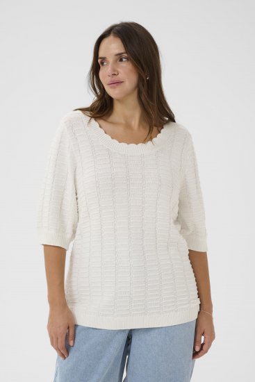 Kaffe Curve Lotia Pullover Chalk - Pletené svetre - 