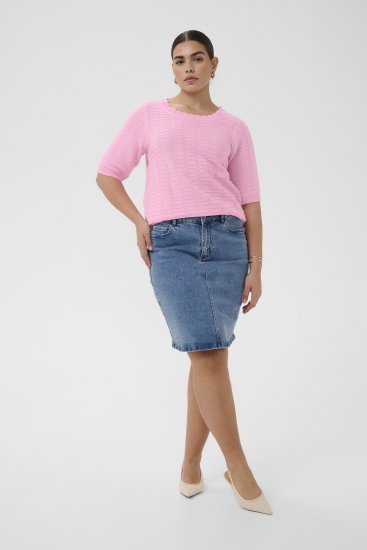 Kaffe Curve Lotia Pullover Pink Frosting - Pletené svetre - 