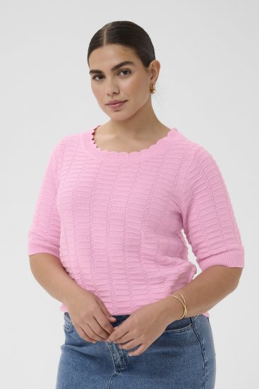 Kaffe Curve Lotia Pullover Pink Frosting - Pletené svetre - 
