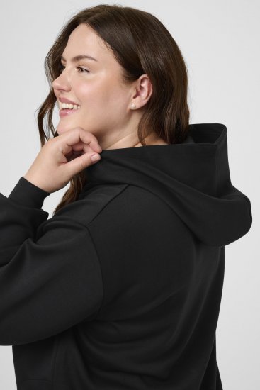 Kaffe Curve Annita Sweatshirt Black - Mikiny s kapucňou - 