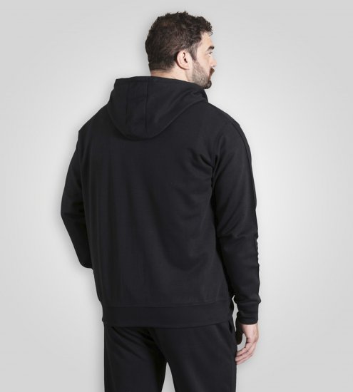 Duke Kenilworth Pin Tuck Sleeves Zip Through Hoodie Dark Navy TALL - TALL mikiny - 