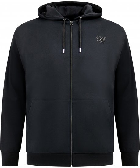 Duke Kenilworth Pin Tuck Sleeves Zip Through Hoodie Dark Navy TALL - TALL mikiny - 