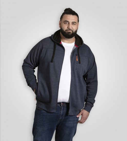 D555 Mansfield Hoodie with Zipper Navy - Mikiny & mikiny bez kapucne - Mikiny & Mikiny s Kapucňou 2XL-12XL