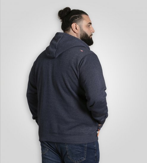 D555 Mansfield Hoodie with Zipper Navy - Mikiny & mikiny bez kapucne - Mikiny & Mikiny s Kapucňou 2XL-12XL