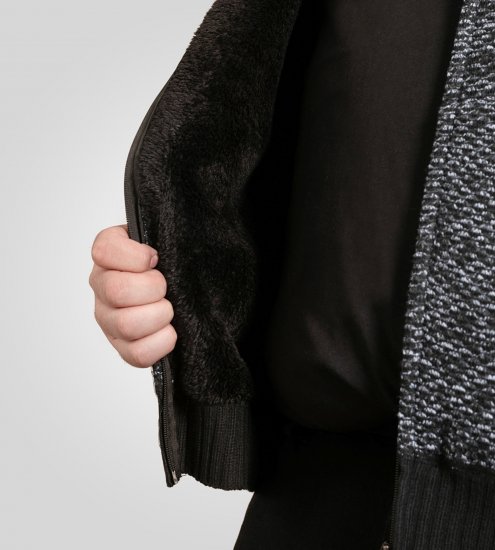 Duke Fareham Bonded Sherpa Lining Knitted Hoodie Grey - Mikiny & mikiny bez kapucne - Mikiny & Mikiny s Kapucňou 2XL-12XL