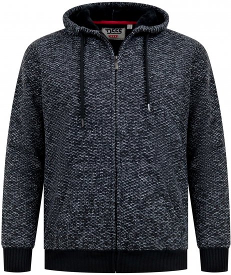 Duke Fareham Bonded Sherpa Lining Knitted Hoodie Grey - Mikiny & mikiny bez kapucne - Mikiny & Mikiny s Kapucňou 2XL-12XL