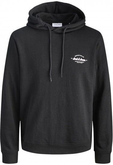 Jack & Jones Brandon Hoodie Black - Mikiny & mikiny bez kapucne - Mikiny & Mikiny s Kapucňou 2XL-12XL