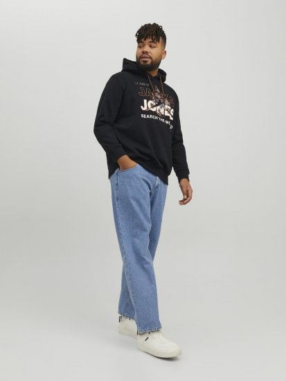 Jack & Jones Hunt Hoodie Black - Mikiny & mikiny bez kapucne - Mikiny & Mikiny s Kapucňou 2XL-12XL