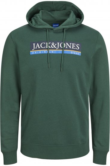 Jack & Jones Codyy Hoodie Green - Mikiny & mikiny bez kapucne - Mikiny & Mikiny s Kapucňou 2XL-12XL