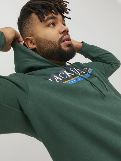 Jack & Jones Codyy Hoodie Green - Mikiny & mikiny bez kapucne - Mikiny & Mikiny s Kapucňou 2XL-12XL