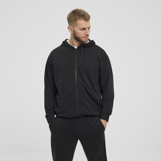 North Latitude Denim Hooded Full-Zip Sweatshirt Black TALL - TALL mikiny - 