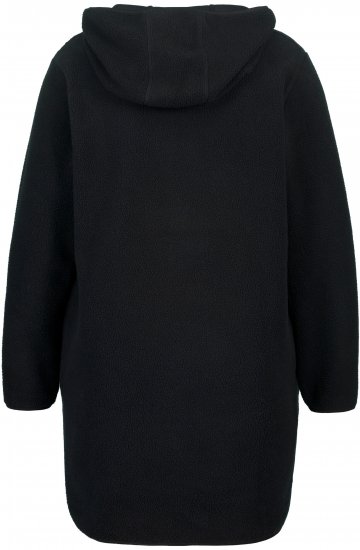 Ulla Popken Teddy Fleece Hooded Zip Neck Sweatshirt Black - Mikiny & mikiny bez kapucne - 
