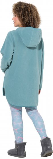Ulla Popken Teddy Fleece Hooded Zip Neck Sweatshirt Ice Green - Mikiny & mikiny bez kapucne - 