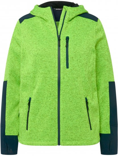 Ulla Popken Contrast Inserts Sweater Knit Hoodie Light Green - Mikiny & mikiny bez kapucne - 