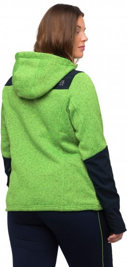 Ulla Popken Contrast Inserts Sweater Knit Hoodie Light Green - Mikiny & mikiny bez kapucne - 