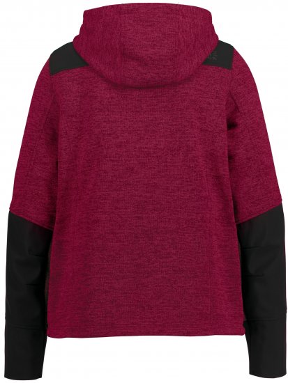 Ulla Popken Contrast Inserts Sweater Knit Hoodie Blackberry - Ulla Popken - 