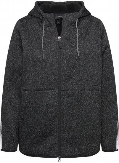 Ulla Popken Sweater Knit Fleece Hoodie Black - Mikiny & mikiny bez kapucne - 