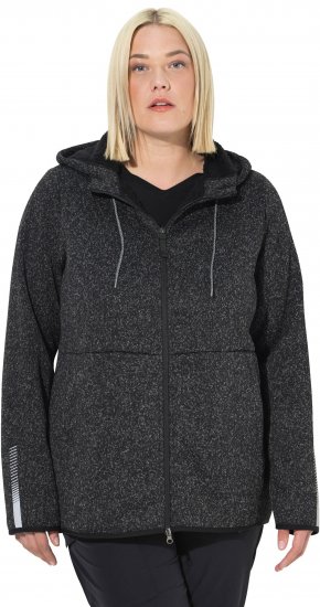 Ulla Popken Sweater Knit Fleece Hoodie Black - Mikiny & mikiny bez kapucne - 