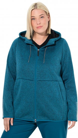 Ulla Popken Sweater Knit Fleece Hoodie Dark Petrol - Mikiny & mikiny bez kapucne - 