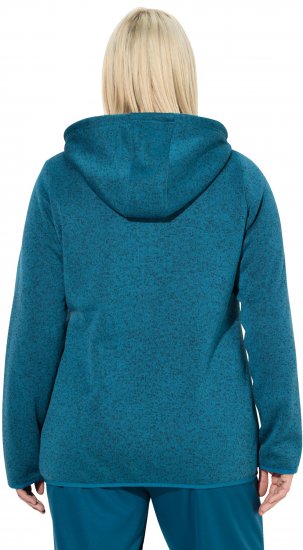 Ulla Popken Sweater Knit Fleece Hoodie Dark Petrol - Mikiny & mikiny bez kapucne - 