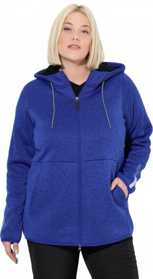 Ulla Popken Sweater Knit Fleece Hoodie Capri Blue - Mikiny & mikiny bez kapucne - 