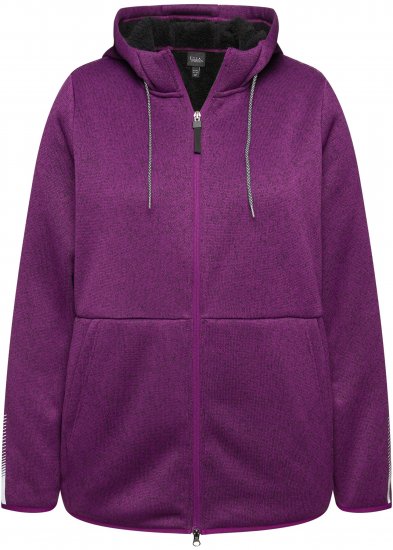 Ulla Popken Sweater Knit Fleece Hoodie Aubergine - Mikiny & mikiny bez kapucne - 