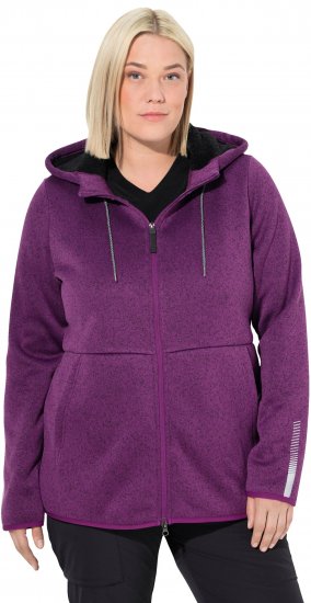 Ulla Popken Sweater Knit Fleece Hoodie Aubergine - Mikiny & mikiny bez kapucne - 
