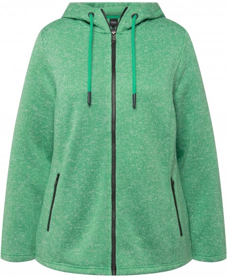 Ulla Popken Melange Knit Fleece Lined Hoodie Spring Green - Mikiny & mikiny bez kapucne - 