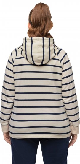 Ulla Popken Stripe Print Loungewear Hoodie Chalk - Mikiny & mikiny bez kapucne - 