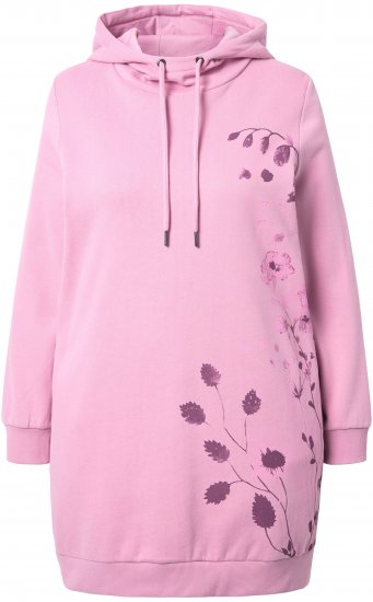 Ulla Popken Oversized Grass Graphic Hoodie Wildberry - Mikiny & mikiny bez kapucne - 
