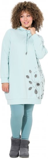 Ulla Popken Oversized Grass Graphic Hoodie Glacier Green - Mikiny & mikiny bez kapucne - 