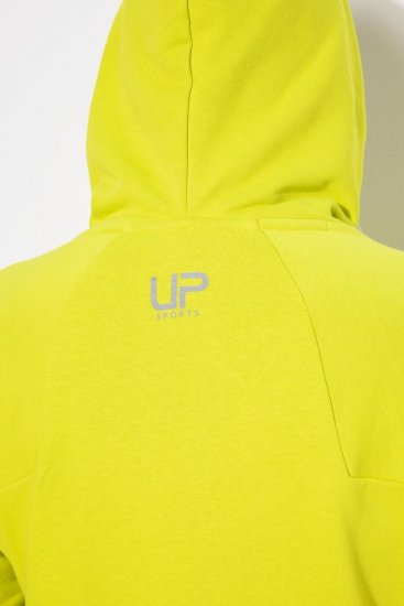 Ulla Popken Zippered Pocket and Reflective Piping Hoodie Green Apple - Mikiny & mikiny bez kapucne - Pohodlné mikiny, hoodie a pletené svetre