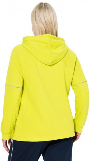 Ulla Popken Zippered Pocket and Reflective Piping Hoodie Green Apple - Mikiny & mikiny bez kapucne - 