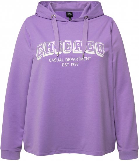 Ulla Popken City Name Graphic Hoodie Light Purple - Mikiny & mikiny bez kapucne - 