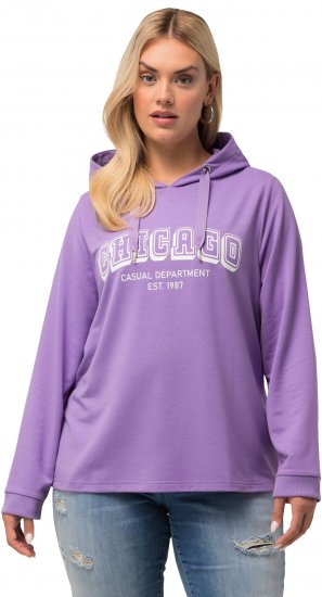 Ulla Popken City Name Graphic Hoodie Light Purple - Mikiny & mikiny bez kapucne - 