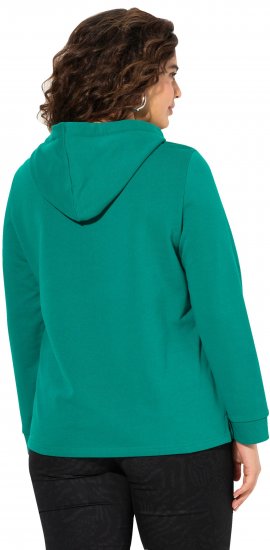 Ulla Popken Face Graphic Long Sleeve Hoodie Emerald Green - Mikiny & mikiny bez kapucne - 