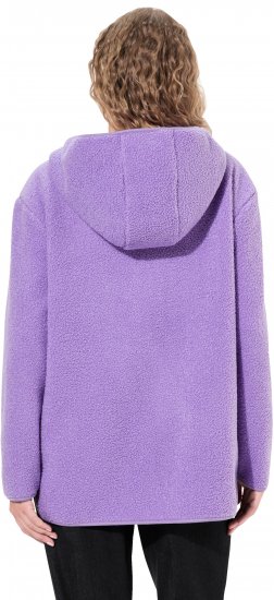 Ulla Popken Teddy Plush Long Sleeve Hoodie Pale Lilac - Mikiny & mikiny bez kapucne - 